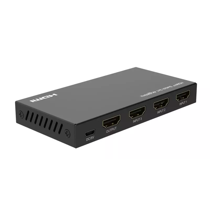 Vaizdo jungiklis MicroConnect MC-HDMISWITCH0301-4K 4K 60Hz Metalas Juodas