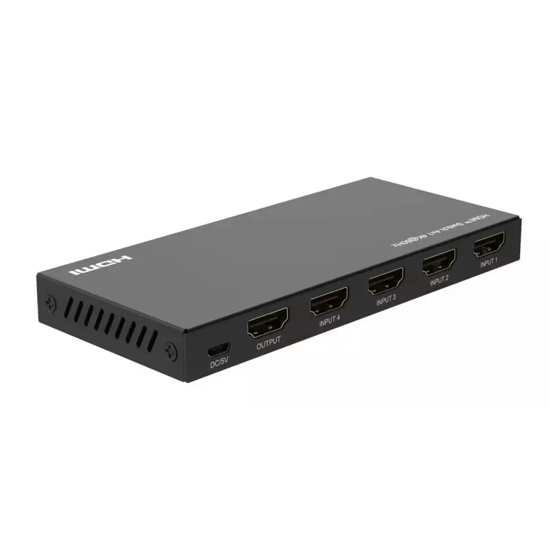Vaizdo jungiklis MicroConnect MC-HDMISWITCH0401-4K 4K 60Hz Metalinis Juodas