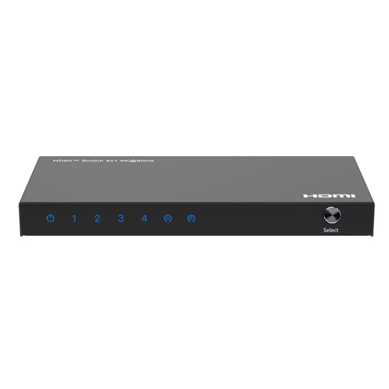 Vaizdo jungiklis MicroConnect MC-HDMISWITCH0401-4K 4K 60Hz Metalinis Juodas