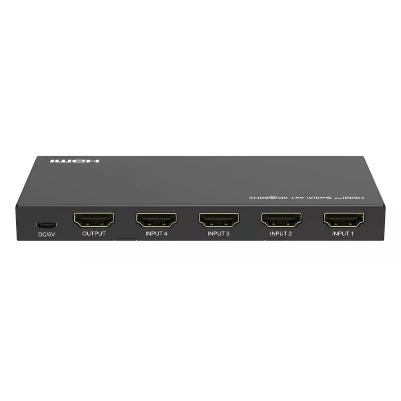Vaizdo jungiklis MicroConnect MC-HDMISWITCH0401-4K 4K 60Hz Metalinis Juodas