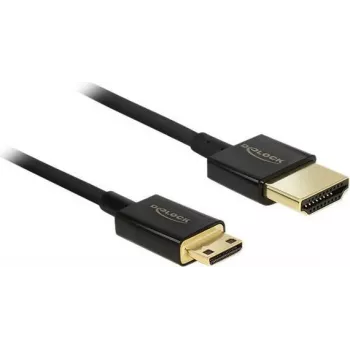 HDMI laidas DeLOCK 85118 0,25 m HDMI A tipo į C tipo juodas