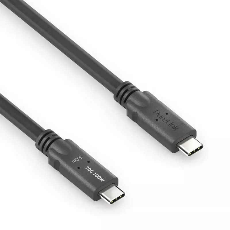 USB4 Gen 2x2 laidas PureLink PI6600-030 USB-C į USB-C 3 m, 20 Gbit/s, magnetiškai ekranuotas, juodas