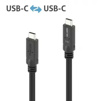 USB4 Gen 2x2 laidas PureLink PI6600-030 USB-C į USB-C 3 m, 20 Gbit/s, magnetiškai ekranuotas, juodas