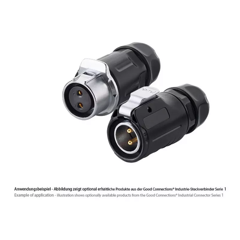 Alcasa IC01-20P201 vielos jungtis S1 Power 2 kontaktų, juoda