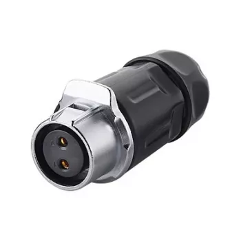 Laido jungtis Alcasa IC01-20P202 S1 maitinimo 2 kontaktų juoda