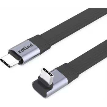 ROLINE USB4-2.0 kabelis 80 Gbit/s Plokščias ST/ST tiesiai-270° kampuotas - Kabelis - Skaitmeninis/Duomenų