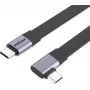 ROLINE USB4-2.0 kabelis (80 Gbit/s), plokščias ST/ST, tiesus-90° kampuotas, 0,13 m (11.02.9099)