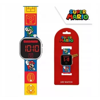 Kids Euroswan skaitmeninis LED laikrodis Super Mario GSM4236 su kalendoriumi