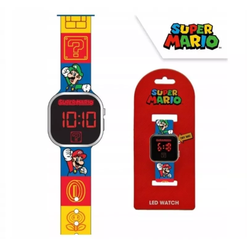 Kids Euroswan skaitmeninis LED laikrodis Super Mario GSM4236 su kalendoriumi