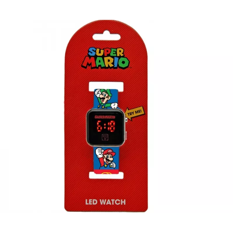 Kids Euroswan skaitmeninis LED laikrodis Super Mario GSM4236 su kalendoriumi