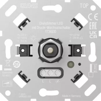 Jung Rotary Dimmer LED 1735 DD su spaudžiamuoju dvieigiu jungikliu 1 (1735DD)