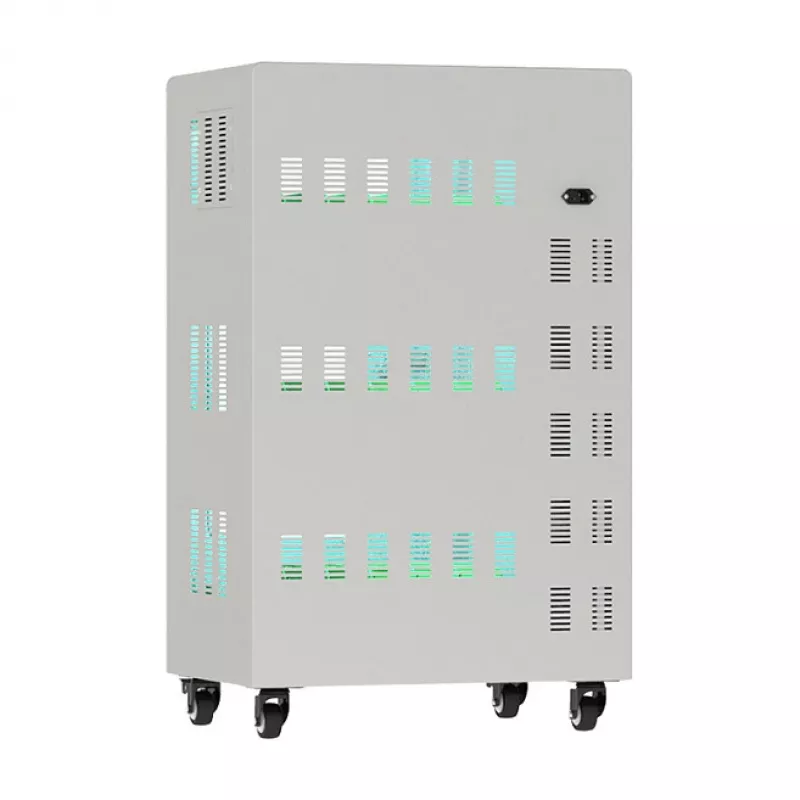 GoodConnections ANTARES PRO T30C planšečių įkrovimo vežimėlis su 11 USB-C 30W prievadais PD3.0 UVC dezinfekcija Pilka