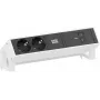 Maitinimo blokas Bachmann DESK2 su 2x CEE 7/3 lizdais ir 1x USB-C PD 100W, kabelis 0,2 m, RAL9010