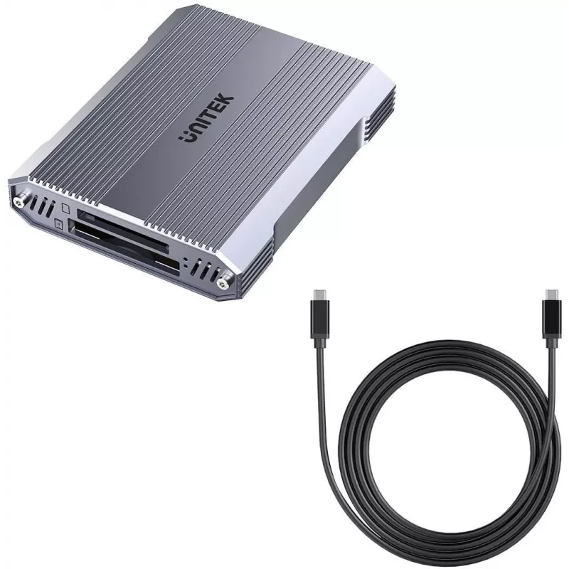 Unitek R1022C01 CFexpress Type B, SD ir microSD kortelių skaitytuvas su USB-A šakotuvu