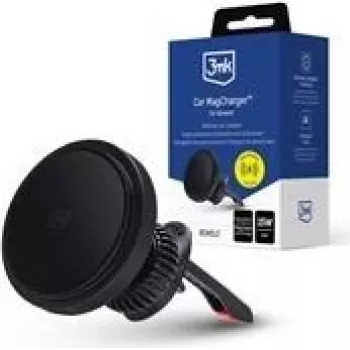 Magnetinis automobilio laikiklis 3MK Car MagCharger – magnetinis telefono laikiklis automobiliui, universalus belaidis įkroviklis, suderinamas su MagSafe stiliaus įrenginiais
