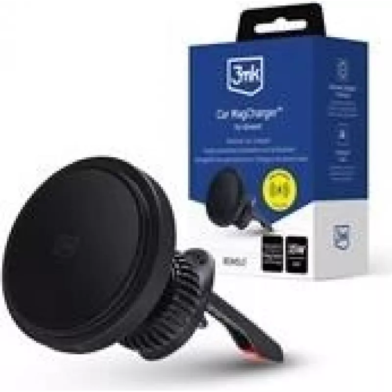 Magnetinis automobilio laikiklis 3MK Car MagCharger – magnetinis telefono laikiklis automobiliui, universalus belaidis įkroviklis, suderinamas su MagSafe stiliaus įrenginiais