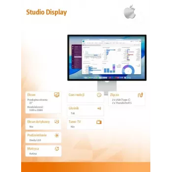 Monitorius Apple Studio Display su Nano-texture stiklu ir pakreipiamu stovu (MFF14RC/A)