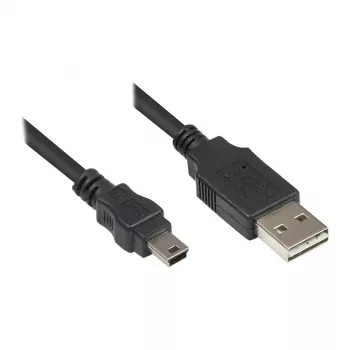 Good Connections jungiamasis kabelis USB 2.0 EASY Plug A į Mini-B kištuką - juodas - 0,5m