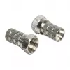 Jungtis F DELOCK 65615, metalinis F tipo laido kištukas bendraašiam kabeliui Ø 5,0–5,2 mm, sidabrinė, 1 vnt.