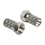 Jungtis F DELOCK 65615, metalinis F tipo laido kištukas bendraašiam kabeliui Ø 5,0–5,2 mm, sidabrinė, 1 vnt.
