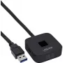 InLine USB pirštų atspaudų skaitytuvas su šakotuvu, suderinamas su Windows Hello, 1,5 m laidas, juodas