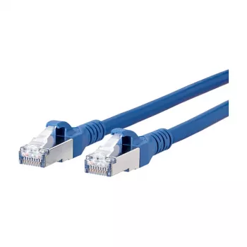 METZ CONNECT BTR - komutacinis kabelis - RJ-45 (M) į RJ-45 (M) - 3,0 m - STP - CAT 6a - ekranuotas, be halogenų, nesipainiojantis - Mėlynas (1308453044-E)