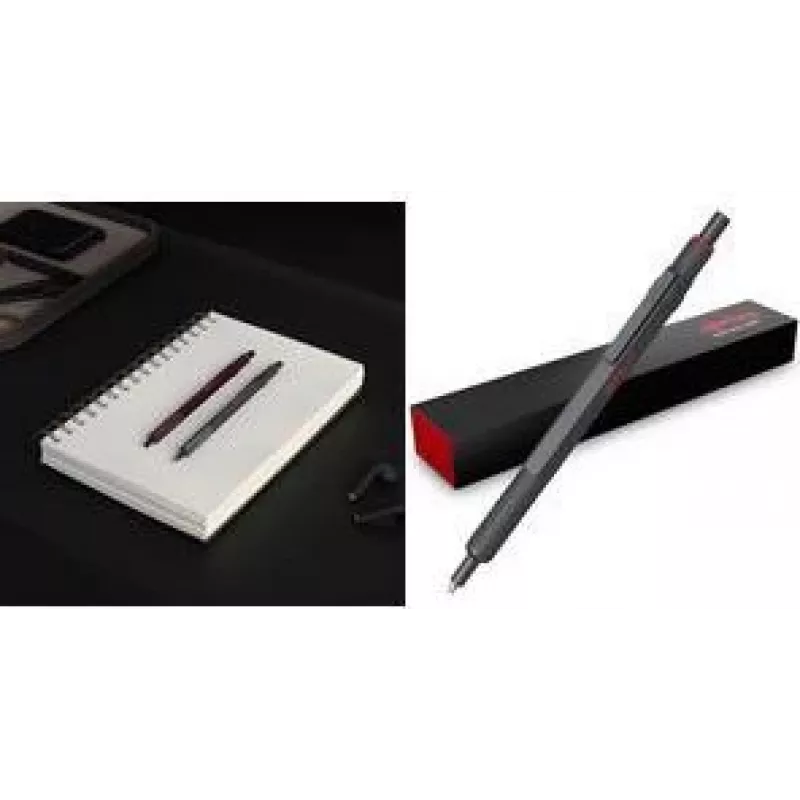 Tušinukas rotring 600 Graphite — metalinis korpusas, sukimo mechanizmas, spaustukas