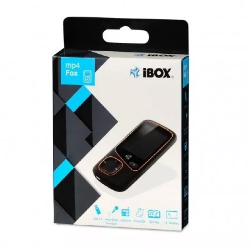 Nešiojamasis MP4 grotuvas IBOX IMP34V1816BK – 4 GB, LCD ekranas, FM radijas, MicroSD palaikymas, juodas
