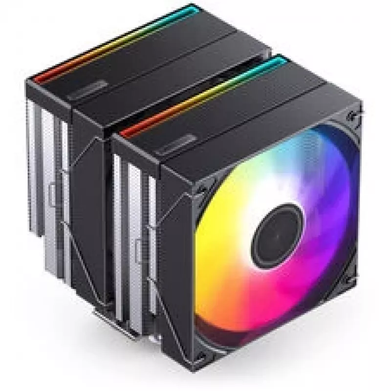 CPU aušintuvas Jonsbo CB80 dvigubas bokštas su 2 x 120 mm PWM RGB ventiliatoriais — juodas