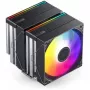 CPU aušintuvas Jonsbo CB80 dvigubas bokštas su 2 x 120 mm PWM RGB ventiliatoriais — juodas