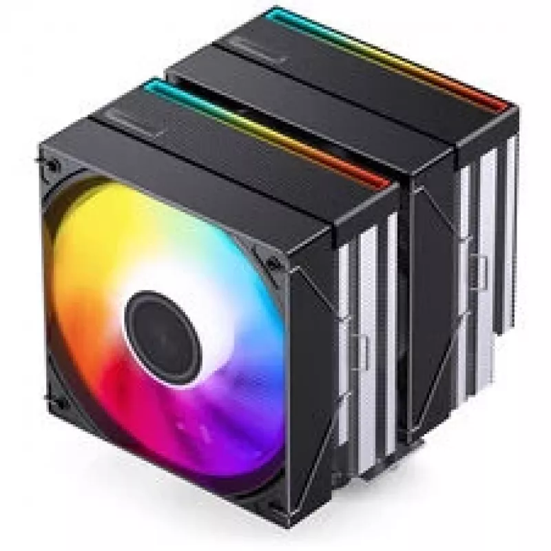 CPU aušintuvas Jonsbo CB80 dvigubas bokštas su 2 x 120 mm PWM RGB ventiliatoriais — juodas