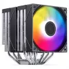 CPU aušintuvas Jonsbo CB80 dvigubas bokštas su 2 x 120 mm PWM RGB ventiliatoriais — juodas