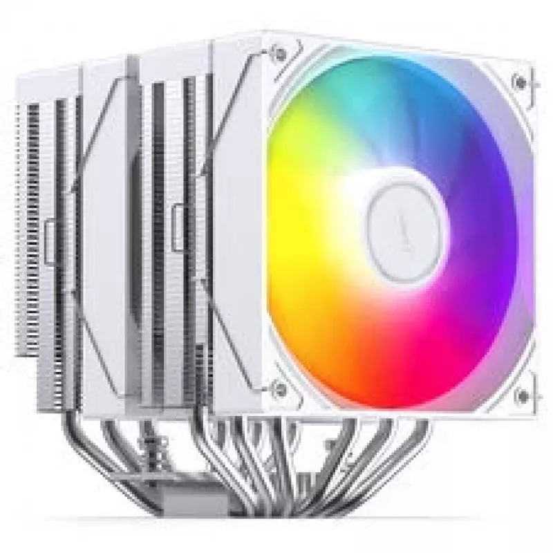 CPU aušintuvas Jonsbo CB80 dviejų bokštų su 2×120mm PWM ARGB ventiliatoriais — baltas
