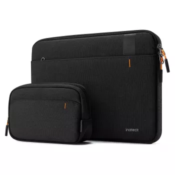 Nešiojamojo kompiuterio rankovė Inateck LB01011 iki 38,9 cm (15,3 colio) – juoda, 1 priekinė kišenė