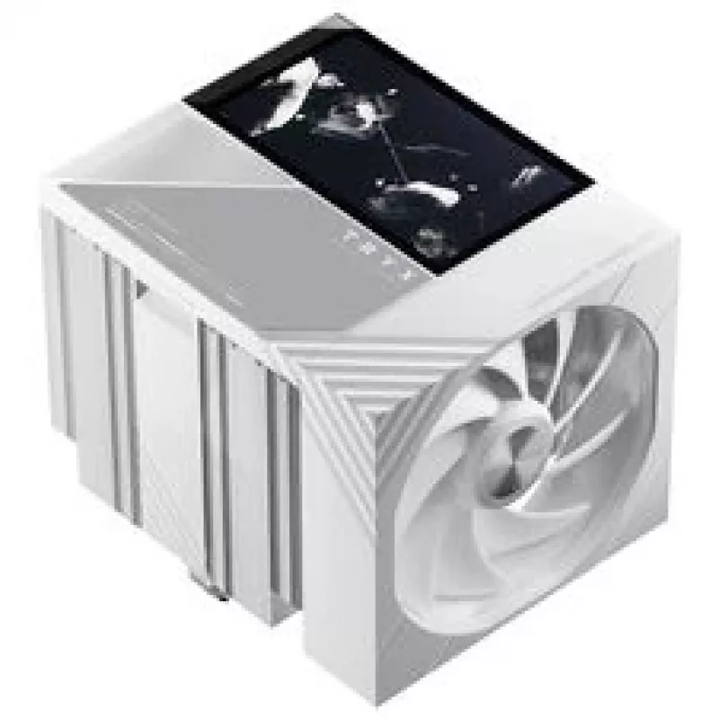 TRYX TURRIS T620 procesoriaus oro aušintuvas, dviejų bokštų, su 5 colių ekranu - 120 mm, baltas