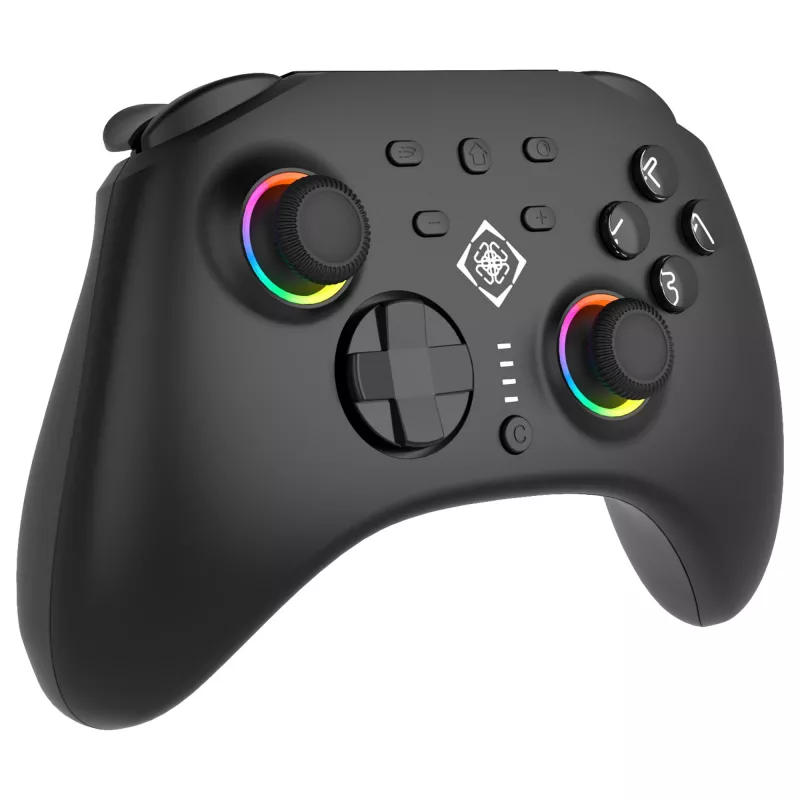 Žaidimų pultelis Deltaco GAM-198 juodas – Bluetooth ir USB (Type-C), skirtas Nintendo Switch, Switch 2, Switch OLED, Android, PC