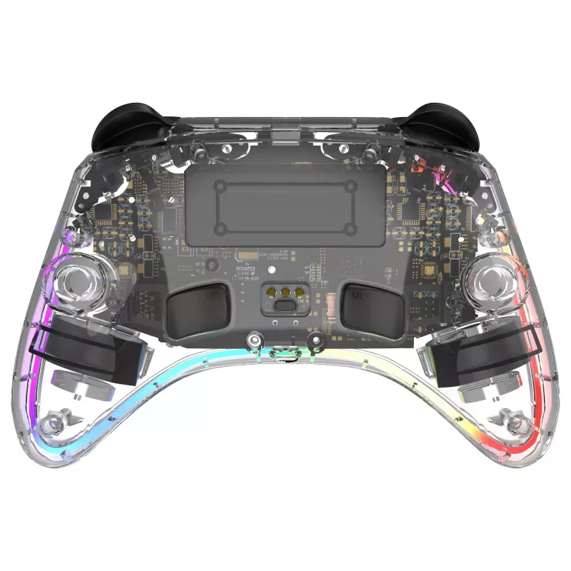 Žaidimų pultelis Deltaco Gaming GAM-198-T permatomas Bluetooth/USB USB-C, skirtas Nintendo Switch, Switch 2, Switch OLED, Android, PC