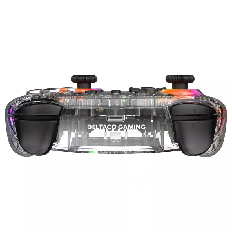Žaidimų pultelis Deltaco Gaming GAM-198-T permatomas Bluetooth/USB USB-C, skirtas Nintendo Switch, Switch 2, Switch OLED, Android, PC