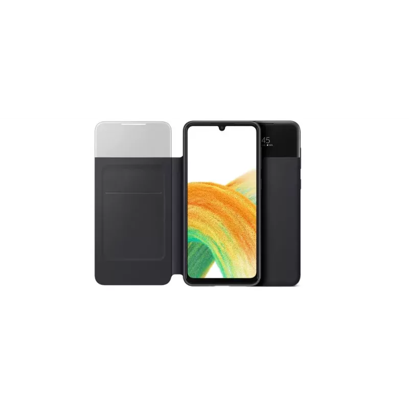Piniginės tipo dėklas Samsung EF-EA336PBEGEW, skirtas Galaxy A33 5G, suderinamas su 6,4 colio ekranais, juodas, 1 kortelės kišenė