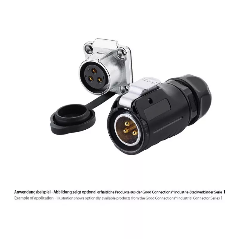 Good Connections IC01-20P303 - S1 - Maitinimo (3 kontaktų) - Juoda - tiesi - Metalas - Plastikas - Auksas - vario lydinys