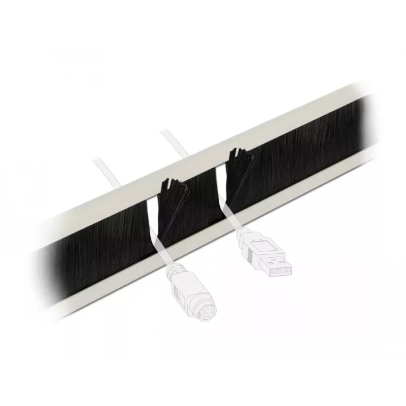 Kabelių tvarkymo panelė DeLOCK 19 colių kabelis Management Brush Strip, montuojama be įrankių, 2U, pilka