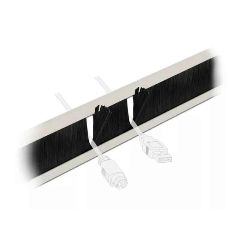 Kabelių tvarkymo panelė DeLOCK 19 colių kabelis Management Brush Strip, montuojama be įrankių, 2U, pilka