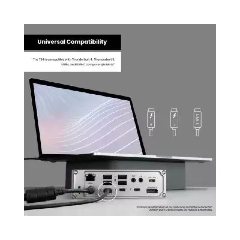 CalDigit TS4 pilkas USB šakotuvas 98W galios tiekimas 100000 Mbit/s Ethernet
