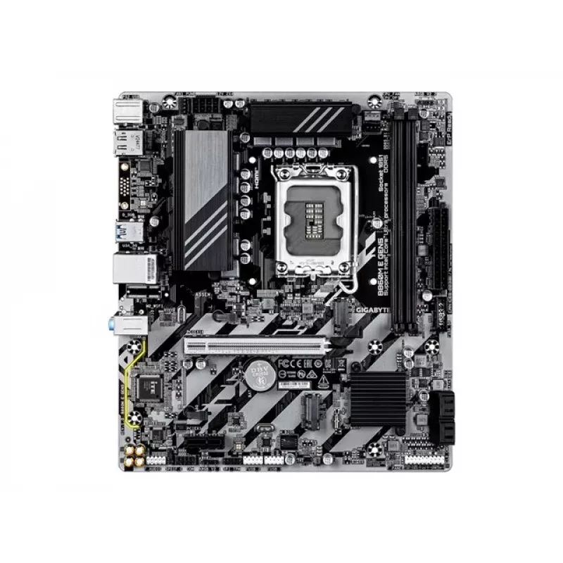 Pagrindinė plokštė GIGABYTE B860M E GEN5 LGA1851, skirta Intel Core Ultra, DDR5 iki 8800 MHz (O.C.), 2x PCIe 4.0 M.2, 1GbE