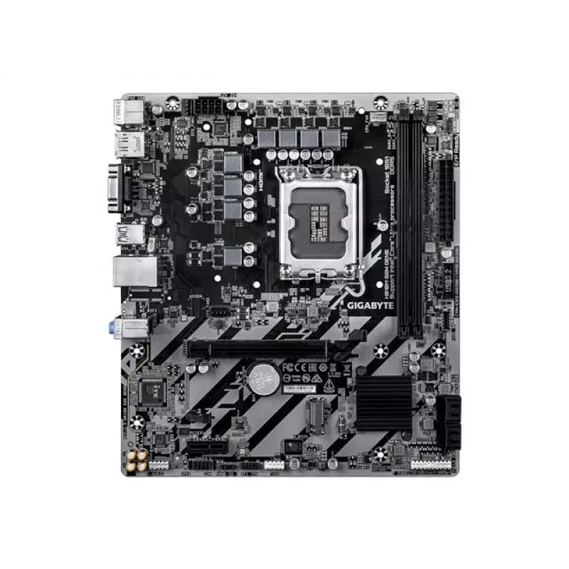 GIGABYTE H810M S2H GEN5 Micro ATX pagrindinė plokštė — LGA 1851, Intel H810, 2×DIMM DDR5 iki 6400MHz, 1×PCIe 4.0 M.2, 1GbE