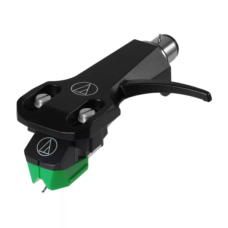 Audio-Technica AT-VM95E/H fono šovinys su iš anksto sumontuota AT-HS6BK galvute (juoda/žalia)