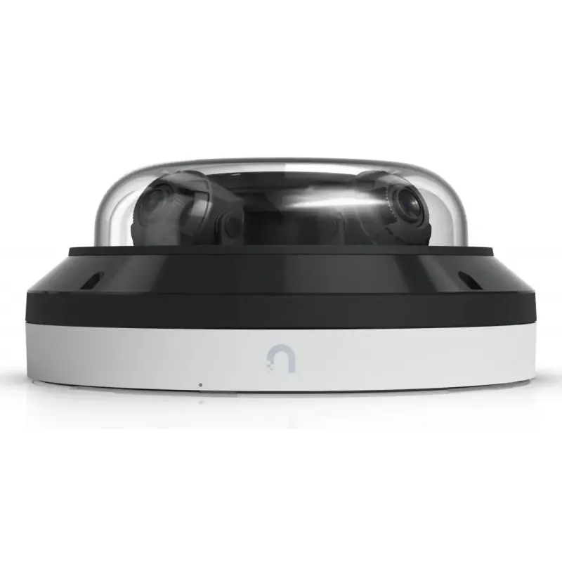 IP kupolinė apsaugos kamera UBIQUITI AI Multi Sensor 4 — 3840×2160, 360° FOV, 2,33× optinis priartinimas, montavimas ant lubų, laidinė (balta/juoda)