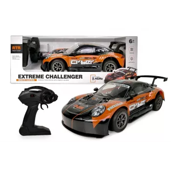 Radijo bangomis valdomas automobilis Artyk Car R/C oranžinis – maitinamas baterijomis, valdomas nuotolinio valdymo pulteliu, modelis 176982