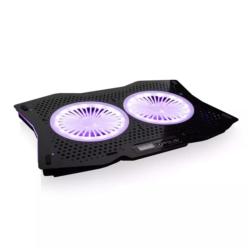 Aušinimo padėklas Modecom MC-CF18 RGB 45.7 cm 2 ventiliatoriai juodas