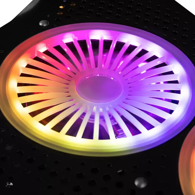 Aušinimo padėklas Modecom MC-CF18 RGB 45.7 cm 2 ventiliatoriai juodas